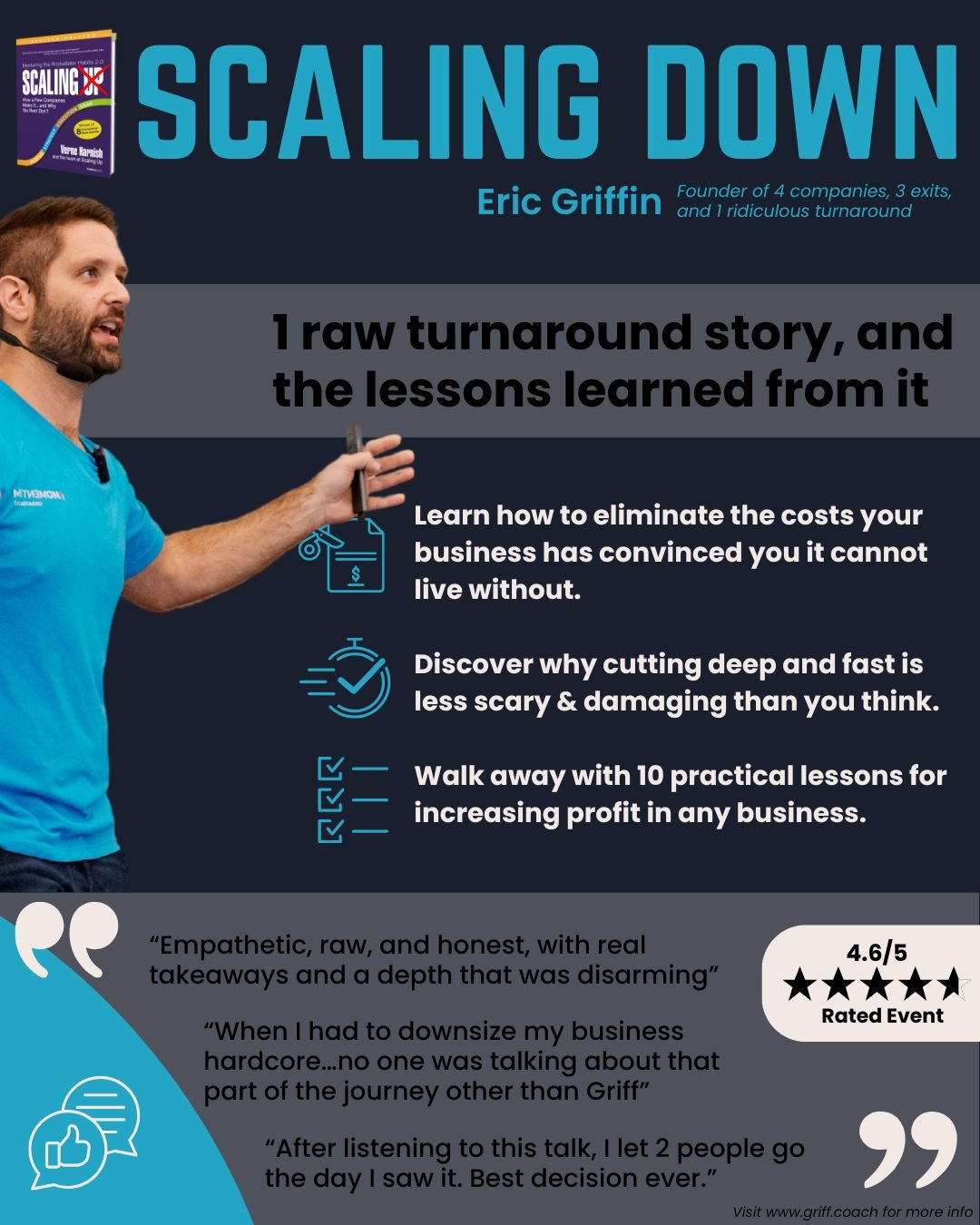 Scaling Down speaking flyer for Eric Griffin's workshop